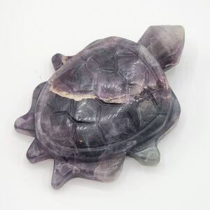 Natural Rainbow Fluorite Turtle Figurine